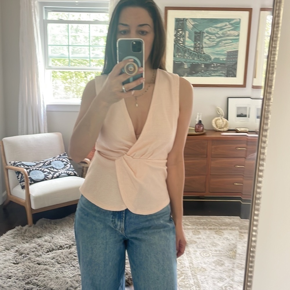 J Crew 365 Pink Peplum Sleeveless Top